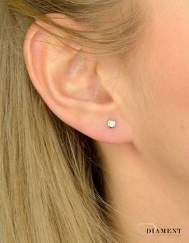 Kolczyki złote DIAMENT żółte złoto, diamenty E 393. Złote kolczyki z diamentami. Kolczyki Apart. Eleganckie kolczyki wykonane z najwyższej jakości złota.  (2).JPG